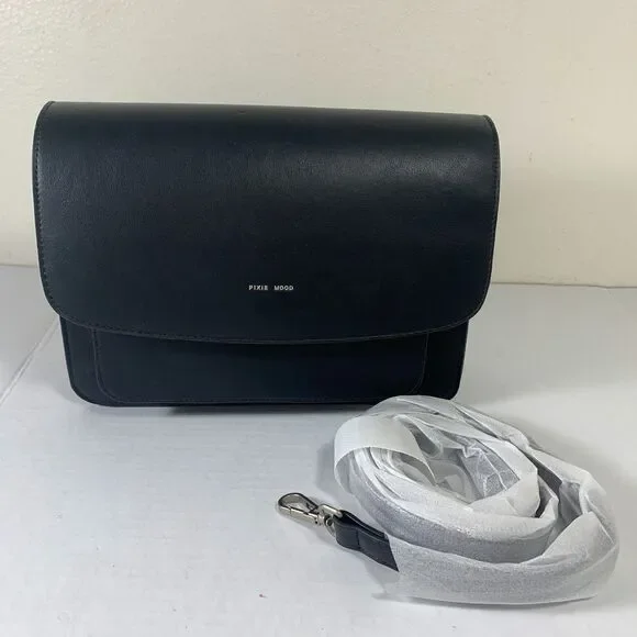 NWT Pixie Mood Zoe Crossbody Bag Black Vegan Leather Purse Spring Causebox 2020 - Picture 1 of 11